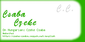 csaba czeke business card